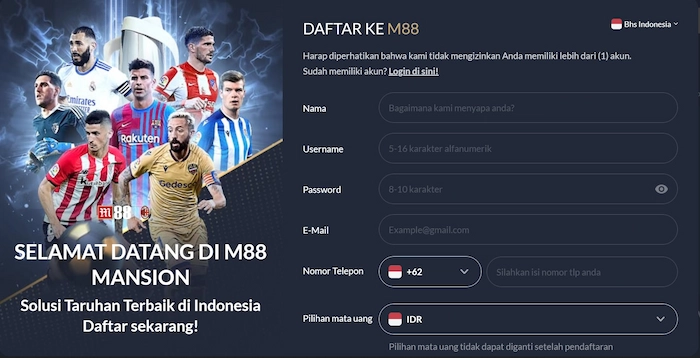 Petunjuk Daftar M88 Hanya dengan 3 Langkah Sederhana