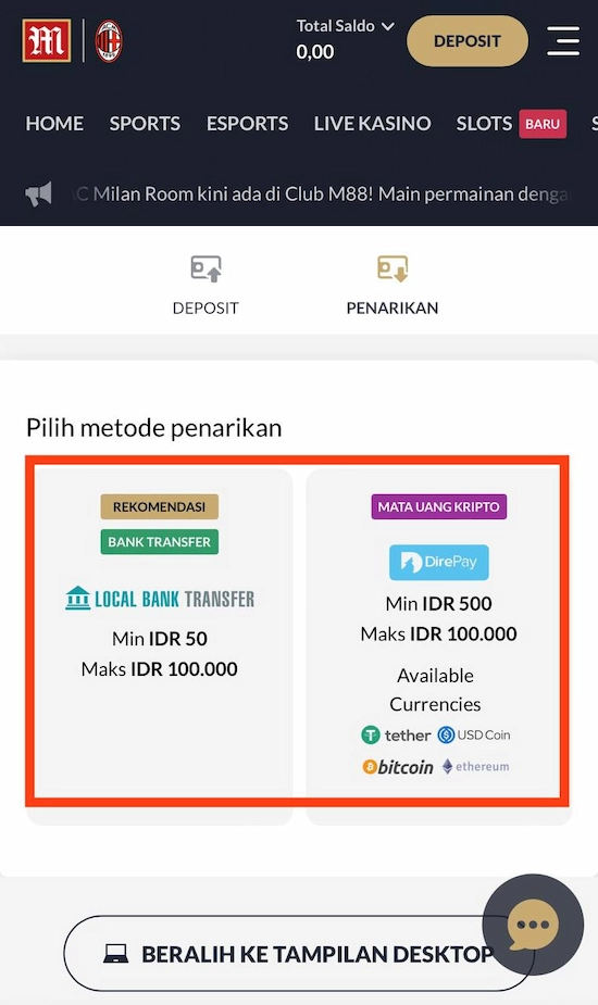 Perbarui Informasi Rekening Bank Pribadi